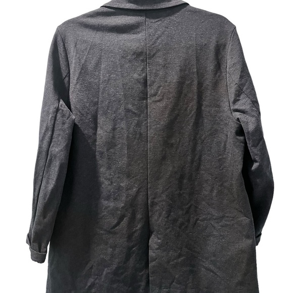 Garnet Hill Knit Relaxed Dark Grey Heathered Blazer Pockets Women's Size 16 - Picture 5 of 6